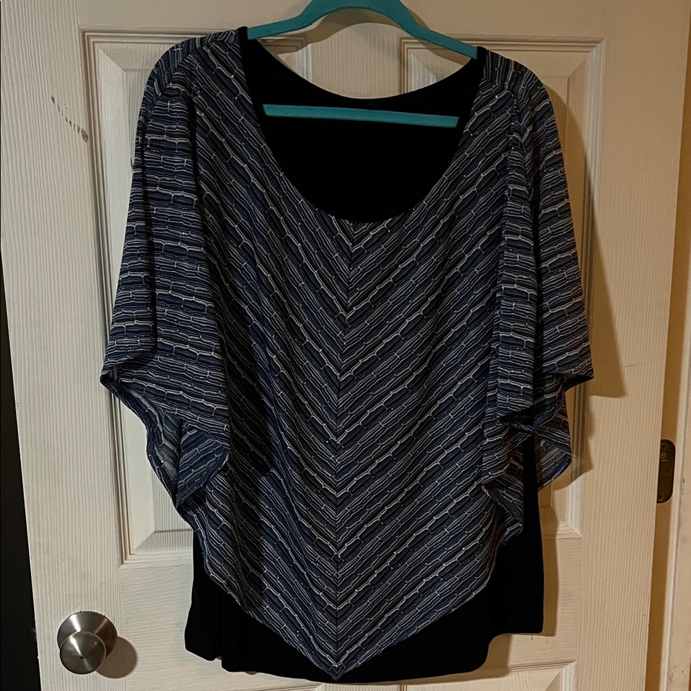 Apt. 9 Black Top with Royal Blue Label XXL